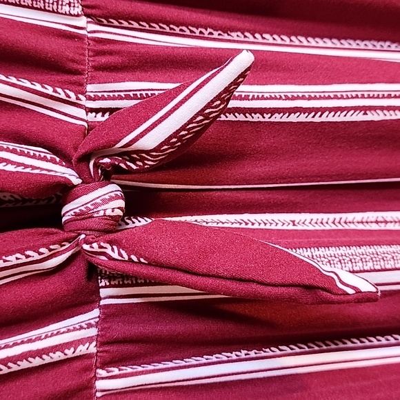 Kristen Nicole maroon white stripe jumpsuit - Picture 4 of 10